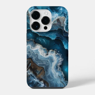 ブルーストーン風瑪瑙マクロフォトグラフィー iPhone 14 PROケース