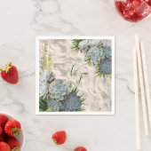 ブルースナプキン淡い色のの多肉眼 スタンダードカクテルナプキン (インサイチュ)