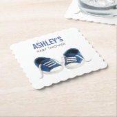 ブルースニーカー赤ちゃんシャワーコースター、紙コースター ペーパーコースター (アングル)