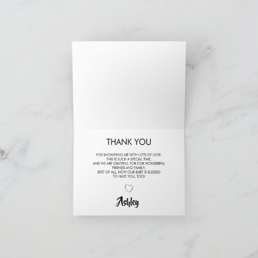 ブルースニーカー赤ちゃんシャワーサンキューカード カード (内部)