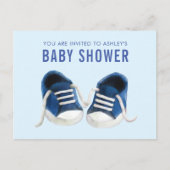 ブルースニーカー赤ちゃんシャワー招待状はがき ポストカード (正面)