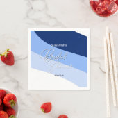 ブルースネイビーカロライロロビンズエッグ横ストリーム スタンダードカクテルナプキン (インサイチュ)