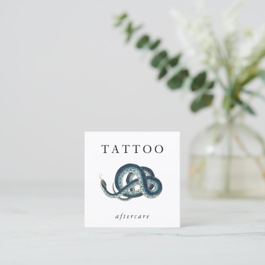 ブルースネークタトゥーアフターケアの指示モダン スクエア名刺 (スタンド正面)
