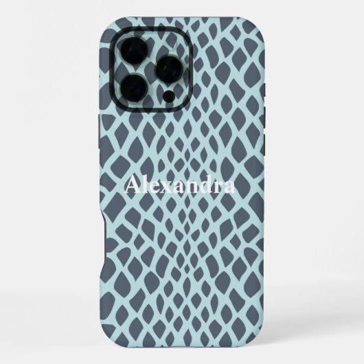 ブルースネークプリント iPhoneケース (裏面)