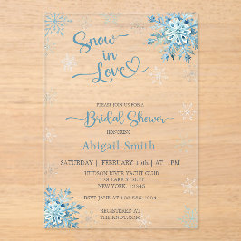 ブルースノーインラブブライダルシャワー アクリル招待状