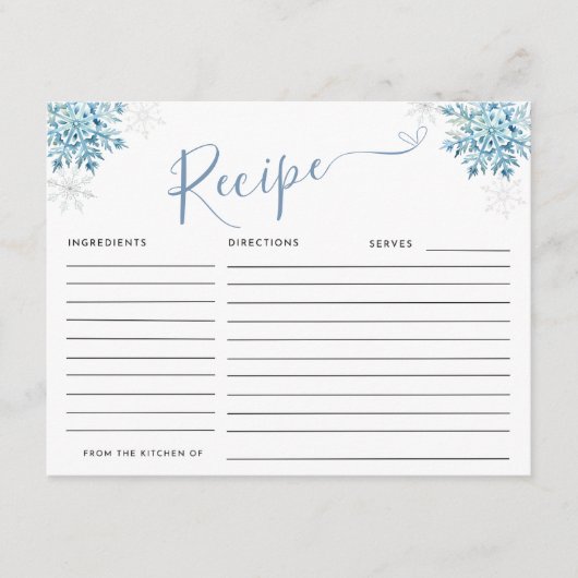 ブルースノーインラブレシピ エンクロージャーカード (正面)