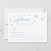 ブルースノーウィンターブライダルシャワーアドバイスカード 招待状 (正面)