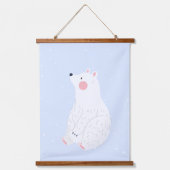 ブルースノーウィンターポーラーベア子供部屋ウォールデコール 吊り下げ型タペストリー (正面)
