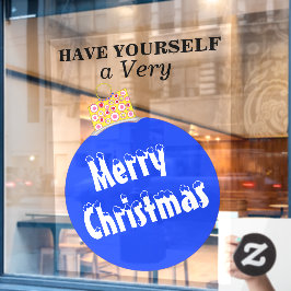 ブルースノーキャップメリークリスマスオーナメント ウィンドウサイン