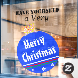 ブルースノーキャップメリークリスマスオーナメント ウィンドウサイン