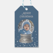 ブルースノーグローブスノーフレーク写真 ギフトタグ (正面)