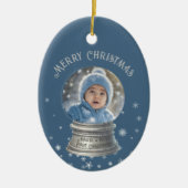 ブルースノーグローブスノーフレーク写真 セラミックオーナメント (正面)