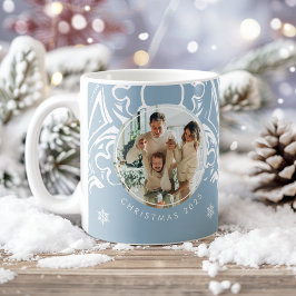 ブルースノーゴシックウィンターフェアリーテールフォトクリスマス コーヒーマグカップ