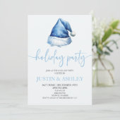ブルースノーサンタハットクリスマスホリデーパーティー 招待状 (スタンド正面)