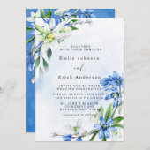 ブルースノードロップスシラ春結婚フローラ 招待状 (正面/裏面)