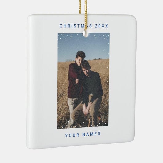 ブルースノーフォートフォト文字ノイズフィルムオーバーレイ セラミックオーナメント (右)