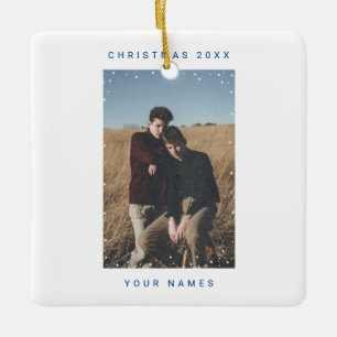 ブルースノーフォートフォト文字ノイズフィルムオーバーレイ セラミックオーナメント