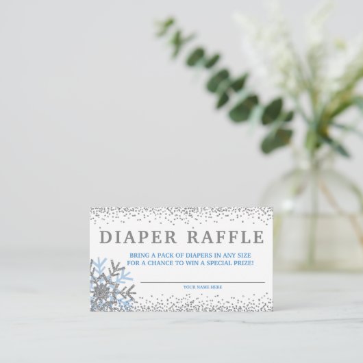 ブルースノーフレークおむつラッフルカード エンクロージャーカード (スタンド正面)