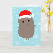 ブルースノーフレークおもしろいポテトクリスマス カード (黄色い花)