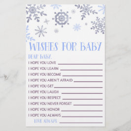 ブルースノーフレークが赤ちゃんシャワー活動を願う 便箋