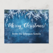 ブルースノーフレークとアイスクリスマスデザイン ポストカード (正面)