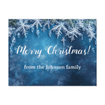 ブルースノーフレークとアイスクリスマスデザイン