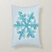 ブルースノーフレークのクリスマスと冬の装飾の枕 アクセントクッション (正面(垂直))