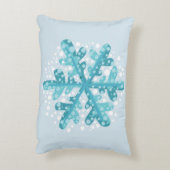 ブルースノーフレークのクリスマスと冬の装飾の枕 アクセントクッション (裏面(縦))