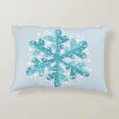ブルースノーフレークのクリスマスと冬の装飾の枕 アクセントクッション (裏面)
