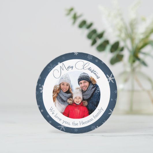 ブルースノーフレークのクリスマスファミリーの写真 シーズンカード (スタンド正面)