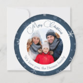 ブルースノーフレークのクリスマスファミリーの写真 シーズンカード (正面)