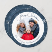 ブルースノーフレークのクリスマスファミリーの写真 シーズンカード (正面/裏面)