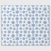 ブルースノーフレークのパターンのホリデーギフトのシームレス ラッピングペーパー (フラット)
