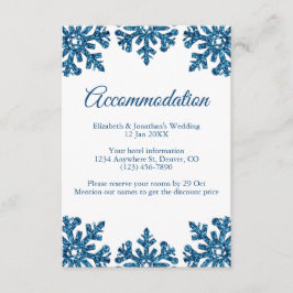 ブルースノーフレークウィンターウェディングアコモデーション エンクロージャーカード