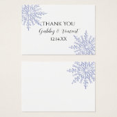 ブルースノーフレークウィンターウェディングメッセージカード (正面&裏面)