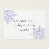 ブルースノーフレークウィンターウェディングメッセージカード (正面)