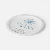 ブルースノーフレークウィンターホリデー紙プレート ペーパープレート (アングル)