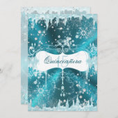 ブルースノーフレークウィンターワンダーランドキンセアニェラ 招待状 (正面/裏面)