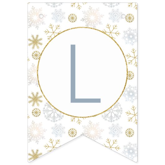 ブルースノーフレークウィンターワンダーランドバナー バンティングフラッグ (第1の旗)