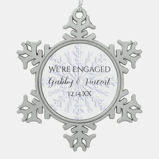 ブルースノーフレークウィンター婚約 スノーフレークピューターオーナメント (正面)