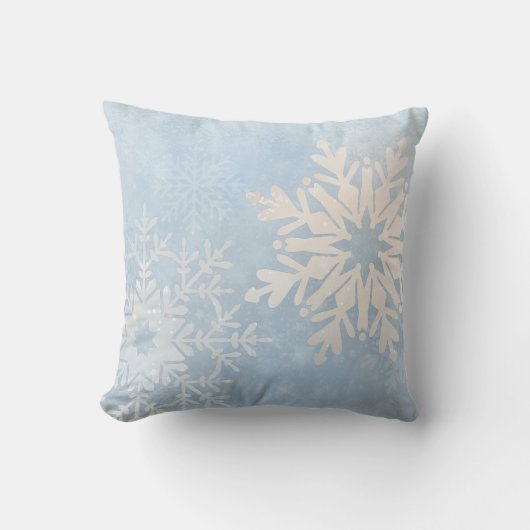 ブルースノーフレークウィンター装飾用クッション クッション (正面)