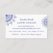 ブルースノーフレークエレガントマンダラビジネスカード 名刺 (裏面)