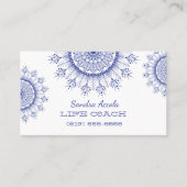 ブルースノーフレークエレガントマンダラビジネスカード 名刺 (正面)