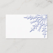 ブルースノーフレークオンホワイトウィンターウェディング座席表 プレイスカード (裏面)