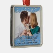 ブルースノーフレークカスタムフォトクリスマスインニューホーム メタルオーナメント (右)