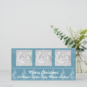 ブルースノーフレーククリスマスツリーの写真カード シーズンカード (スタンド正面)