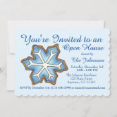 ブルースノーフレーククリスマスハヌッカホリデーパーティー 招待状 (正面)