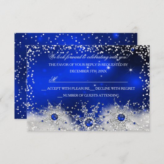 ブルースノーフレーククリスマスパーティーRSVP 出欠カード (正面/裏面)