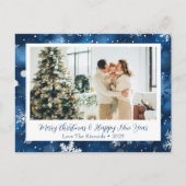 ブルースノーフレーククリスマスファミリーフォトポストカード シーズンポストカード (正面)