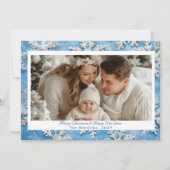 ブルースノーフレーククリスマスフォト シーズンカード (正面)
